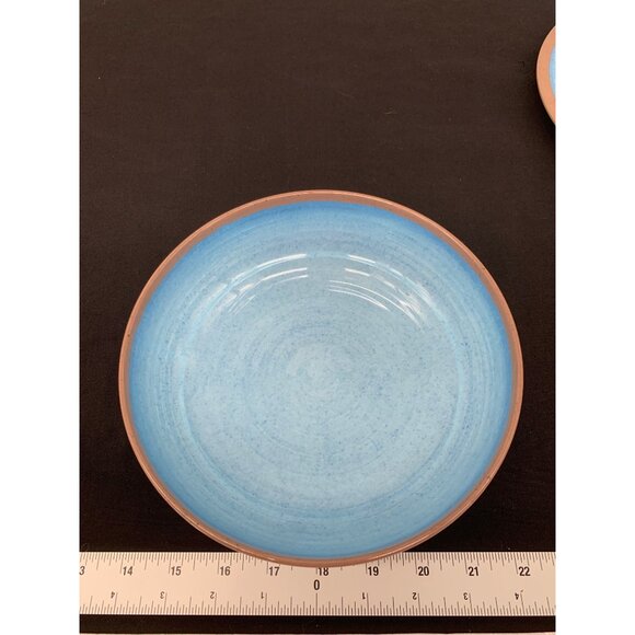 Melamine Brown and Blue 11" Dinner Plate and Bowl Shatter Proof Dishwasher Safe - Picture 5 of 6